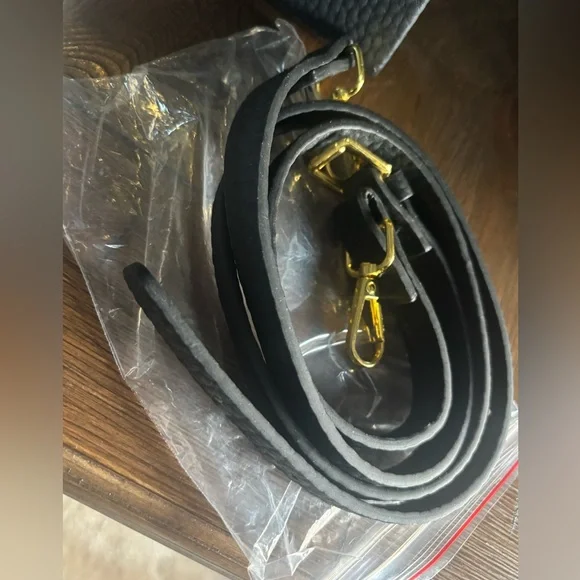 TOUS MINI TOP HANDLE CROSSBODY PURSE LUXURY BLACK AND GRAY FAUX LEATHER - Picture 10 of 12